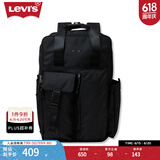 Levi's【商场同款】李维斯男士简约多口袋黑色双肩背包D7739-0001 黑色 OS