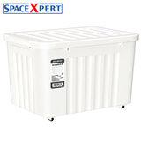 SPACEXPERT带轮塑料收纳箱特大号储物箱学生书箱儿童玩具整理搬家打包周转箱 白色 【实测盛水容积16L】单只装
