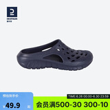 迪卡侬（DECATHLON）游泳男士凉鞋沙滩拖鞋洞洞鞋外穿NABD2028002深蓝色网格款44码