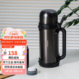 乐扣乐扣（LOCK&LOCK）保温壶户外旅行家庭保温套装黑色(手提广口壶1.8L+保温杯200ml)