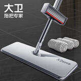 大卫P12平板拖把家用懒人一拖2025新款免手洗拖地神器干湿两用拖布净 P12升级版（共4块布）