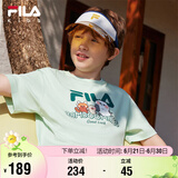 FILA【竹林多彩T】斐乐童装儿童抗菌短袖T恤2025年夏季男女童上衣