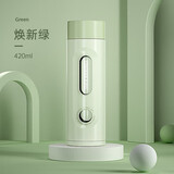 炊大皇玻璃杯双层隔热茶水分离男女士便携玻璃水杯 绿色420ml
