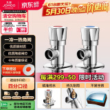 九牧（JOMOO）铜合金加厚角阀三角阀1冷1热套装   02064-1C-1 