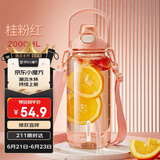 希乐大容量塑料杯tritan运动水杯女士高颜值双饮杯学生便携杯子随手杯