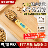 拜杰电子量勺子秤烘焙秤家用厨房电子称家用宝宝辅食奶粉食物秤黄色