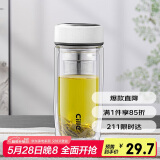 希乐玻璃杯双层玻璃水杯男士商务办公茶水分离杯便携泡茶杯子大容量