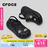 卡骆驰crocs檀健次同款经典泡芙洞洞鞋百舒适男沙滩鞋女鞋休闲鞋|207521 黑色-001(含智必星) 37 (230mm) 38