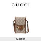 GUCCI古驰Gucci Horsebit 1955系列迷你手袋斜挎包 米色/乌木色 均码