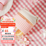 乐扣乐扣（LOCK&LOCK）咖啡杯耐热玻璃水杯子男女学生便携式双饮吸管杯随手杯350ML粉色