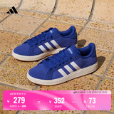adidas「面包鞋」GRAND COURT BASE 00s休闲低帮板鞋男女阿迪达斯   半荧光蓝/白色/树脂黄   44.5