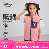 迪士尼（DISNEY）童装儿女童摇粒绒马甲抗静电保暖轻薄坎肩上衣24秋DB431DE01红120