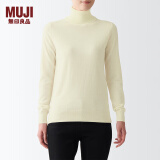 无印良品（MUJI）女式 天竺 可水洗高领毛衣 长袖针织衫 BAG05A1A 米白色 XS 150/76A