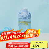 乐扣乐扣（LOCK&LOCK）人鱼线塑料运动水杯夏天便携水壶带刻度提手男女水杯子520ML蓝色