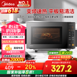 美的（Midea）家用变频微波炉平板式易清洁 800W微波速热 一键智能菜单 钻石背板 微晶面板加热20L（PM20M2）