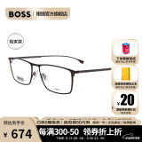 雨果博斯（HUGO BOSS）明星同款 近视眼镜男女光学可配镜框轻质钛架全框0976 4IN 57MM