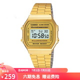卡西欧（CASIO）手表 经典方块小金表时尚ins复古男表女表情侣表夜光电子表 A168WG-9W 36mm表盘男款