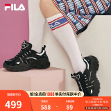FILA斐乐SOFIA鱼刺鞋女鞋跑步鞋复古老爹鞋女增高鞋休闲鞋 黑-BK 38