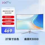 KKTV 27英寸显示器  高清曲面 电竞大屏游戏 电脑液晶显示屏 三微边设计轻薄 白色机身 K27QB