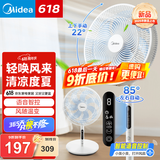 美的（Midea）电风扇 家用风扇落地扇 立式轻音节能强风电扇 宿舍降温循环柔风自然风桌面 【智能语音控制】SAI35AS