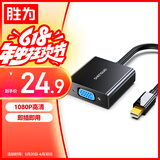 胜为Mini DP转VGA转换器线高清雷电转接头适配器适用微软苹果Mac笔记本电脑连接投影仪显示器 ADV1001G