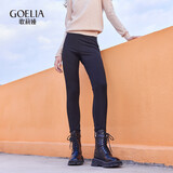 歌莉娅（GOELIA）黑色小脚裤外穿抓绒针织显瘦紧身弹力打底瑜伽裤魔术裤1ADC1I010 00B黑色 XL