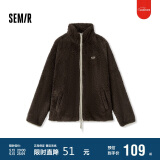 森马（Semir）外套女插肩袖珊瑚绒仿羊羔毛2024冬季立领宽松夹克109724108003