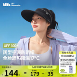 蕉下（beneunder）防晒帽子女黑胶空顶帽遮阳帽防紫外线遮脸太阳帽BM569黑