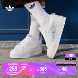 adidas NIZZA PLATFORM厚底增高运动帆布鞋女子阿迪达斯三叶草 白 37