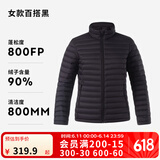迪卡侬（DECATHLON）短款羽绒服轻薄薄外套户外运动保暖内胆排骨羽绒服TREK100 女款-百搭黑-立领 S