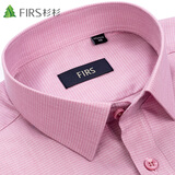 杉杉长袖衬衫男格子休闲衬衣中年商务正装免烫 229红色  41 