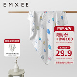 嫚熙（EMXEE）婴儿浴巾儿童宝宝纱布浴巾新生儿斗篷浴袍洗澡包巾 气球岛【110×110cm】