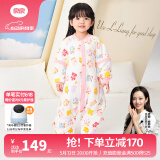 良良（liangliang）婴儿睡袋夏季空调房防踢被宝宝纯棉可拆袖儿童睡袋 拼图粉·春秋款【适合20-25℃】 L（建议身高80-95cm）