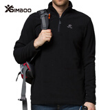 秋冬抓绒衣男女立领打底衫加厚保暖套头大码卫衣裤透气外套潮牌运动上衣simboo 033男款黑色 L
