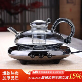 全度煮茶壶花茶壶套装英式泡茶壶茶具加厚耐热玻璃北欧风格轻奢养生壶 艾玛诗电陶炉+灰财鼠壶500ml 2头