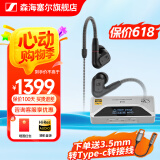 森海塞尔（Sennheiser）IE900/IE600/IE300旗舰级HIFI高保真超宽单动圈单元可拆卸MMCX挂耳式耳机 高保真发烧有线耳机耳塞 IE200+山灵UA4银色 便携耳放