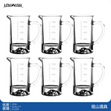 乐唯诗（LOVWISH）白酒杯分酒器套装家用小酒杯一口玻璃商用二两2量带刻度100ml酒盅 观山分酒器【6只装】带刻度100ml