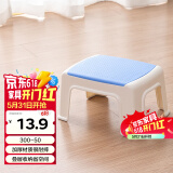 好尔凳子家用板登客厅卧室换鞋凳结实塑料小凳子脚踏矮凳小号蓝色 1个