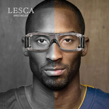 LESCA LUNETIER专业运动近视眼镜男打篮球防撞足球眼睛护目镜骑行跑步防滑眼镜框 透灰色 【0度平光镜片】含镜袋