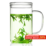 雅集豪饮杯玻璃杯办公室 耐热大容量水杯 男士带盖泡茶杯子850ml
