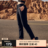 伯希和抓绒裤男女秋防风保暖休闲长裤摇粒绒直筒户外运动卫裤 女曜石黑 M