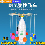 句可 科技手工制作小学生旋转飞车材料包手工作业diy幼儿园自制玩教具 DIY旋转瓶盖飞车材料包