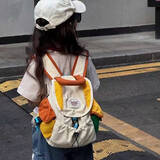 麓格立亲子背包日韩简约撞色休闲双肩包男女童出游登山背包儿童开学书包 亲子登山包【小号】