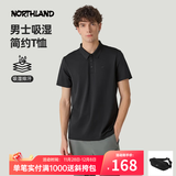 诺诗兰【经典款】春夏户外男式速干短袖T恤吸湿排汗翻领Polo衫 纯黑色-06E男 XL (180)
