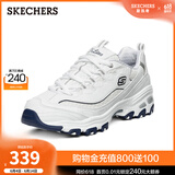 斯凯奇（Skechers）女鞋小白熊女士休闲鞋子厚底增高百搭运动软底老爹鞋女99999863 白色/海军蓝色/WNV 38