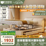 冬熊大象耳朵床现代简约主卧高端大气双人带收纳储物高箱猫抓布床 猫抓布床【豪华版静音排骨架】 1800mm*2000mm  平移结构