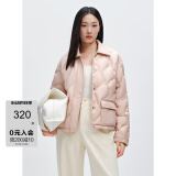 太平鸟女装羽绒服轻薄多巴胺无胆衬衫羽绒休闲外套短款 粉色 M