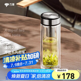 万象（WANXIANG）双层玻璃杯V49RL商务办公杯礼盒装钛黑亮便携车载水杯居家泡茶杯