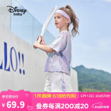 迪士尼（DISNEY）童装儿童女童速干短袖套装T恤运动中裤两件套24夏DB321UE28蓝140