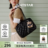 欧时纳（JUST STAR）【徐璐同款】包包女款2025年新款轻奢侈吐司包托特包生日礼物女包 松露黑大号【可放A4、13寸电脑】 时尚高端品牌生日礼物送女友老婆